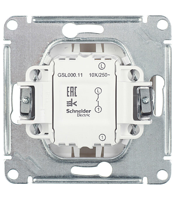 Выключатель Systeme Electric Glossa одноклавишный встраиваемый титан (GSL000411)