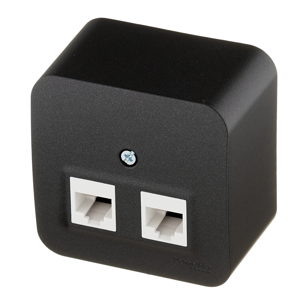 Розетка компьютерная Systeme Electric Blanca накладная антрацит 2хRJ45 (BLNIA045456)