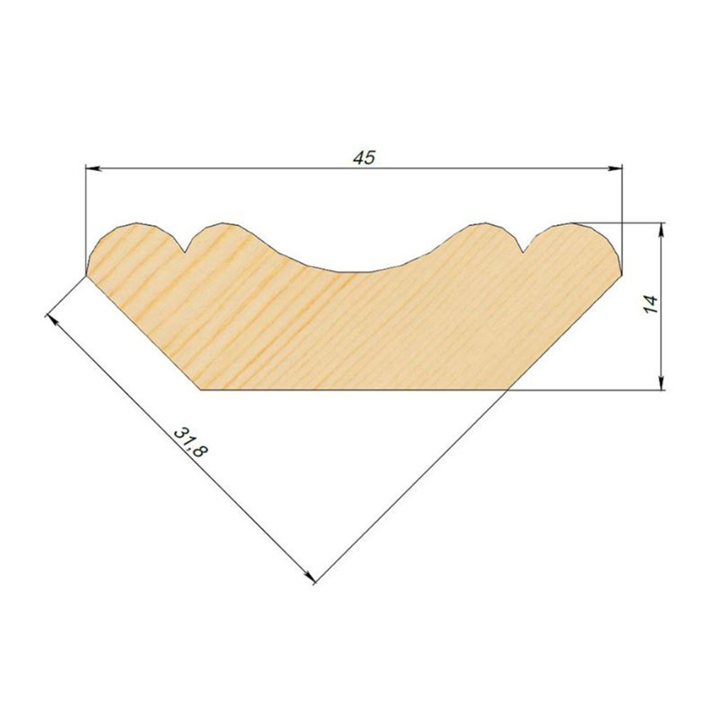 Плинтус 45х14х3000 мм сорт АВ