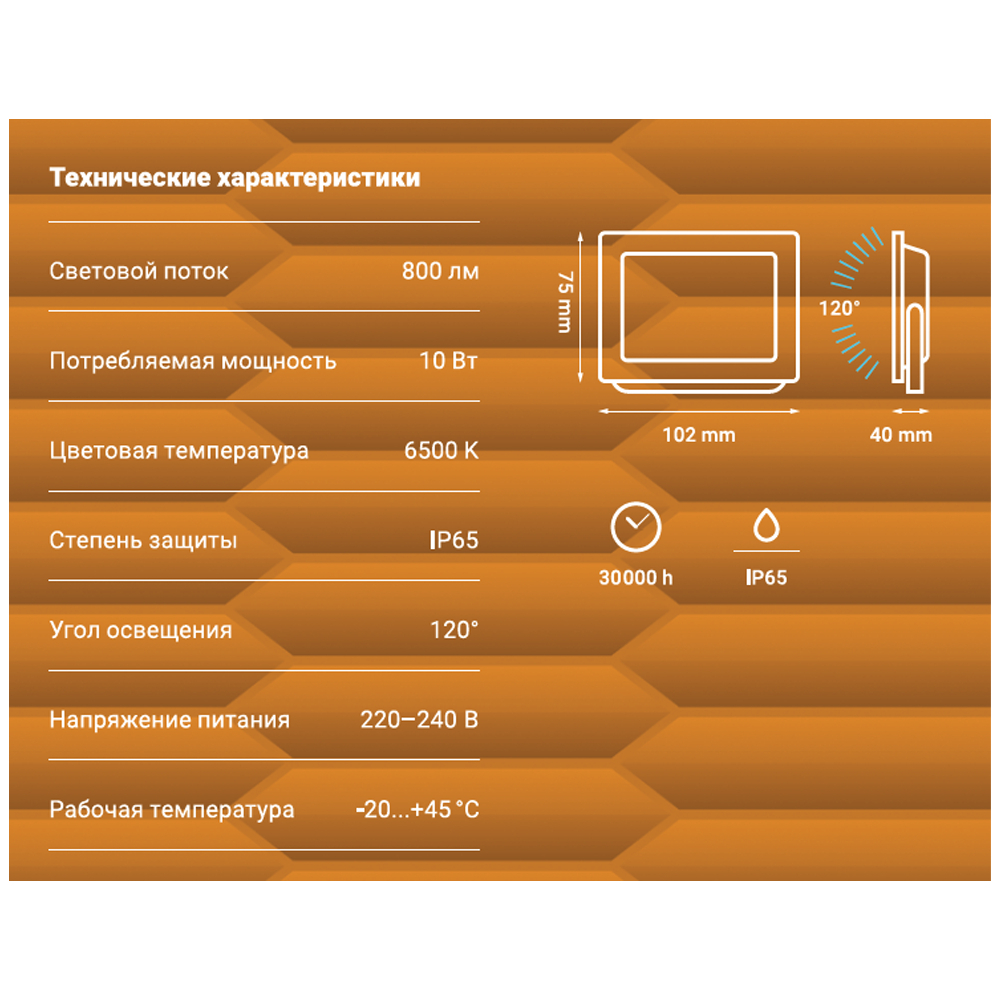 Прожектор светодиодный Rev ДО-10 6500К 10 Вт IP65 черный