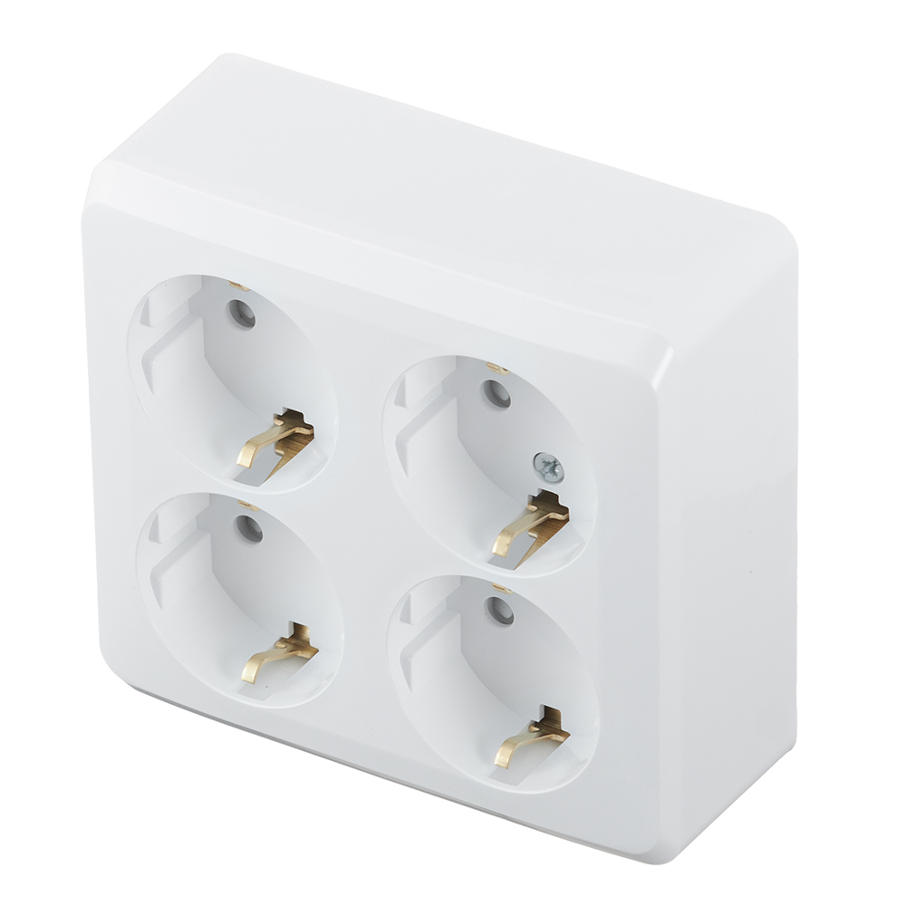 Розетка Systeme Electric Этюд накладная белая со шторками (PA16-208B)