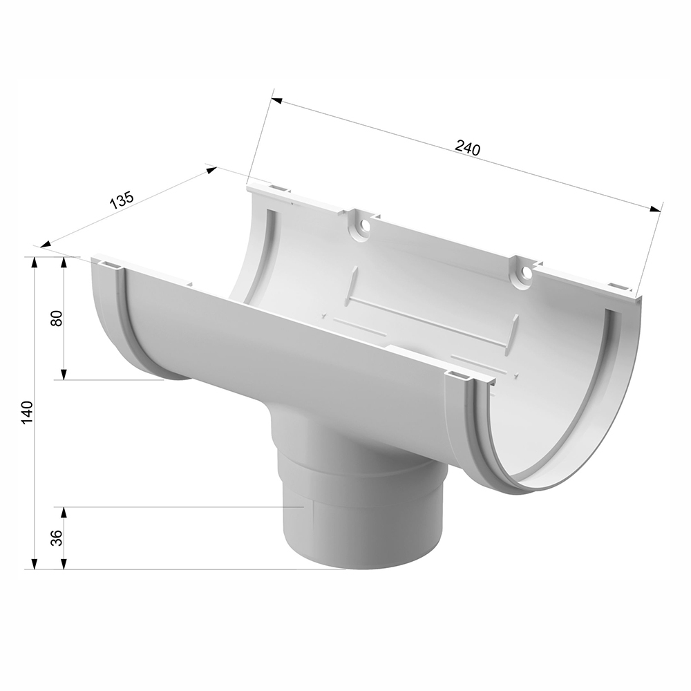 Воронка желоба пластиковая d120-80 мм Docke Standard коричневая RAL 8017