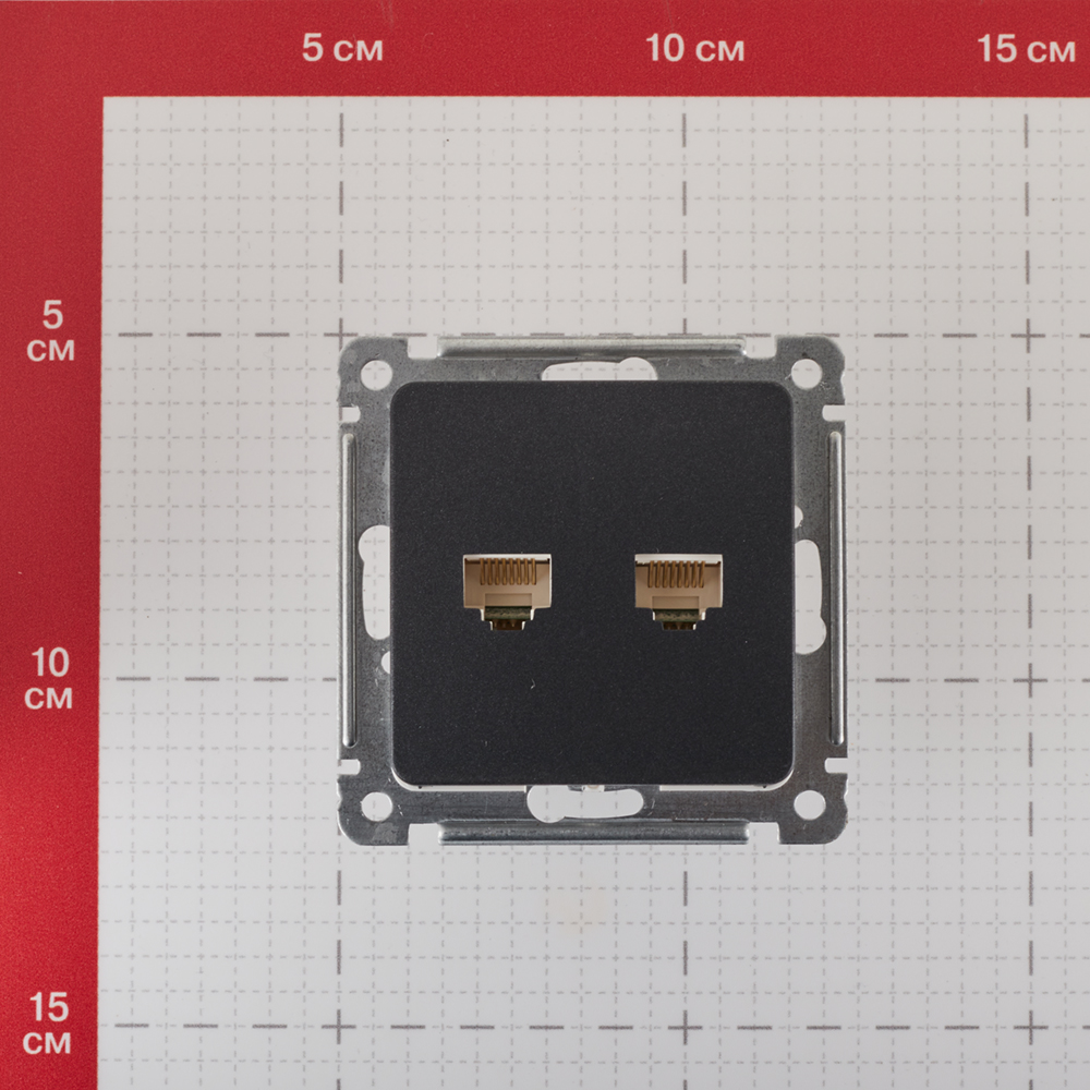 Розетка компьютерная Hegel Master встраиваемая черная 2хRJ45 (РСКК-440-08)