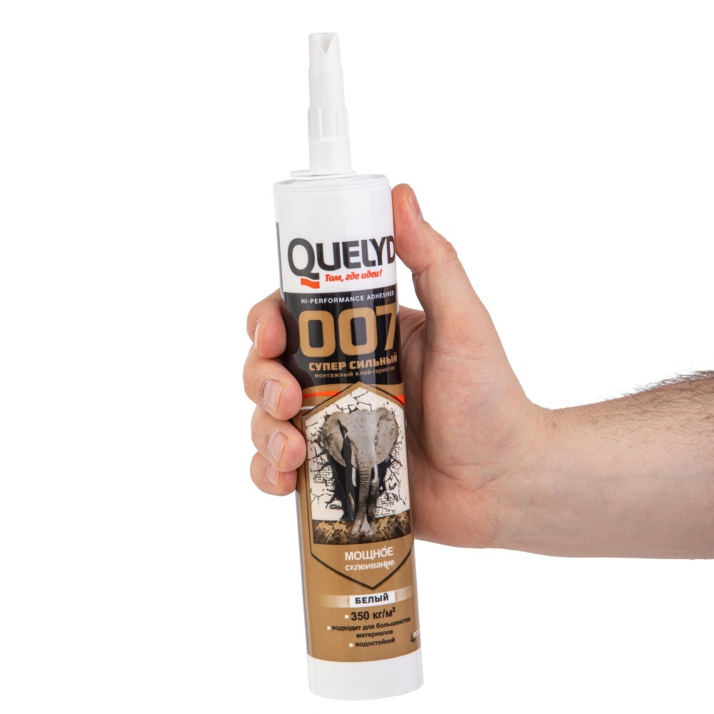 Клей-герметик гибридный Quelyd 007 супер сильный белый 290 мл