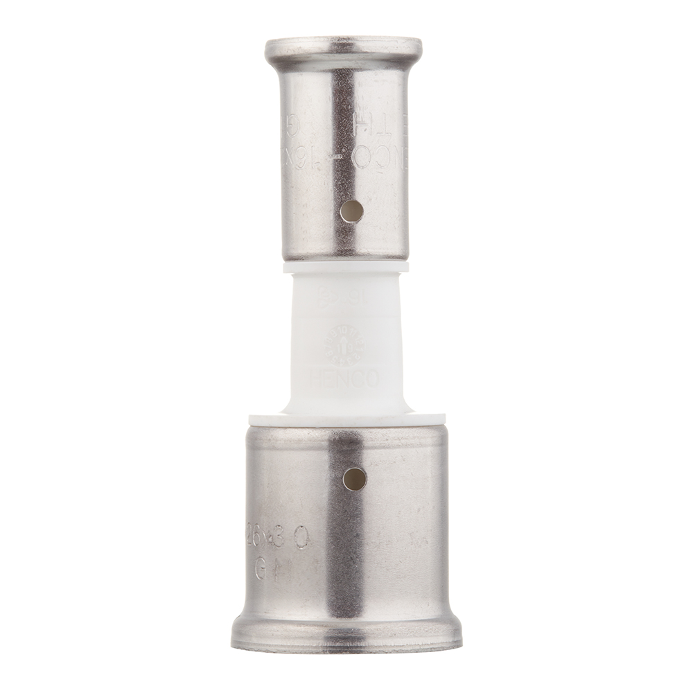 Муфта Henco (16PKW-2616) 26(пресс) х 16(пресс) PVDF белая
