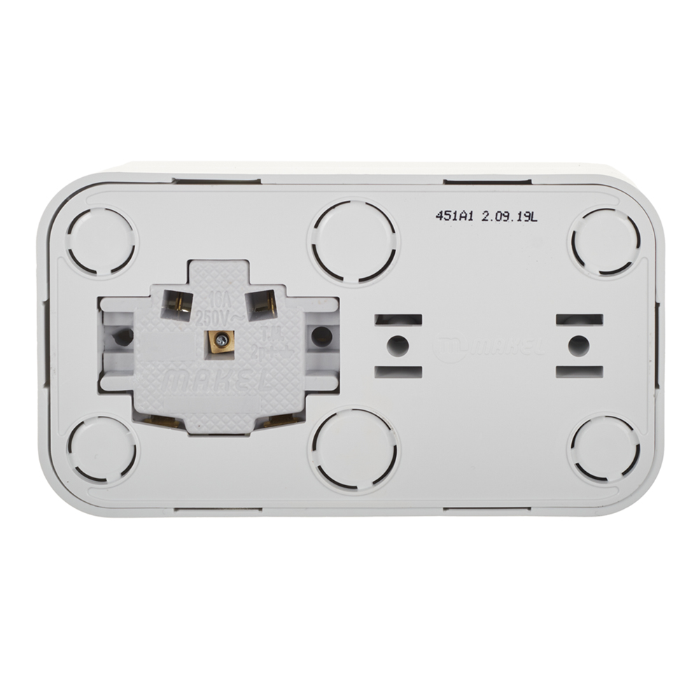 Блок выключатель и розетка Makel Siva Ustu одноклавишный накладной белый (451A1)