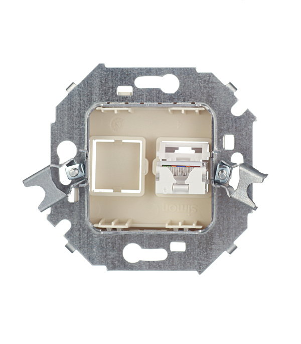 Розетка компьютерная Simon 15 встраиваемая слоновая кость RJ45 (1591598-031)