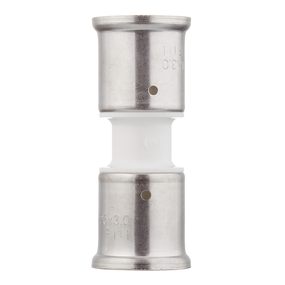 Муфта Henco (15PKW-2626) 26(пресс) х 26(пресс) PVDF белая