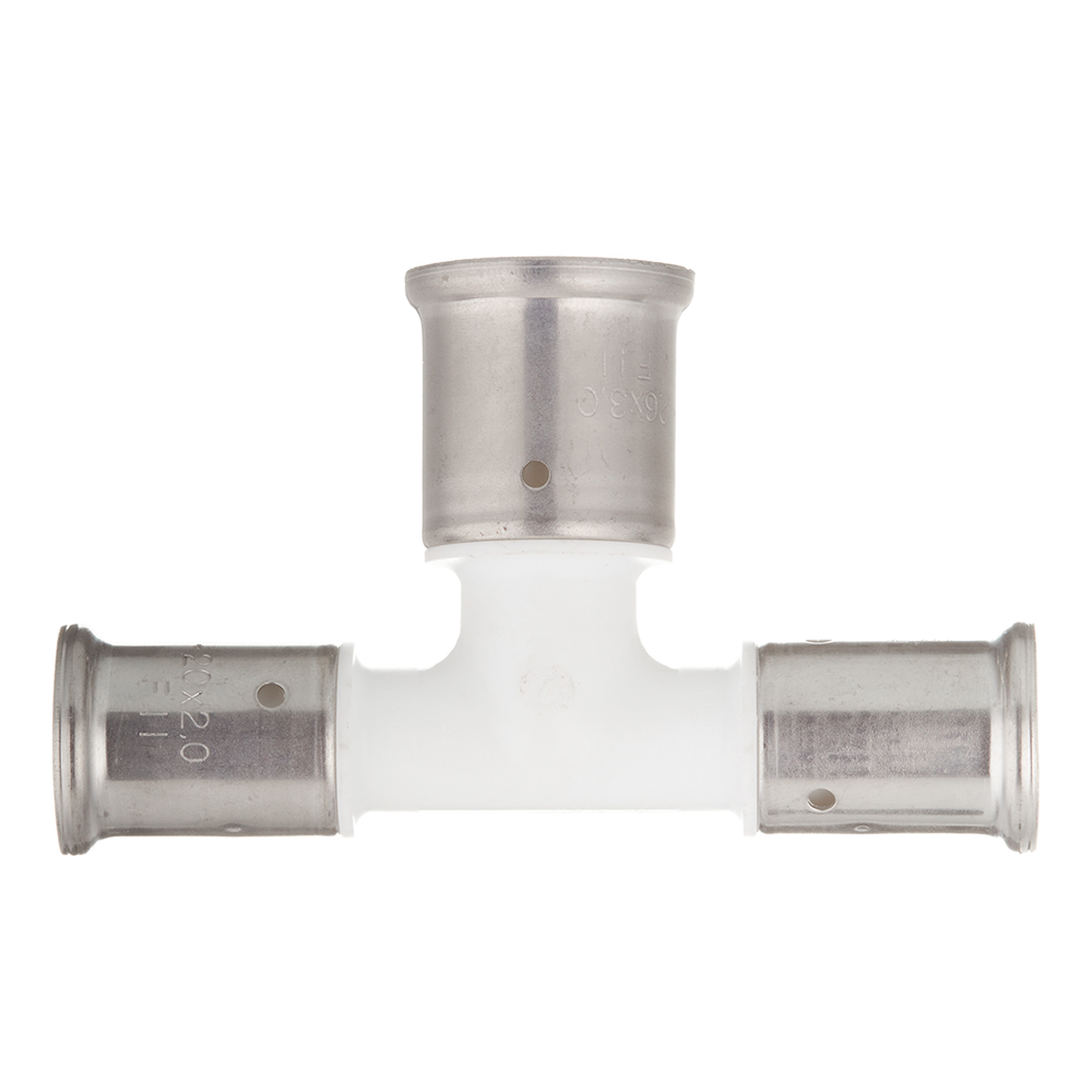 Тройник Henco (12PKW-202620) 20(пресс) х 26(пресс) х 20(пресс) PVDF белый