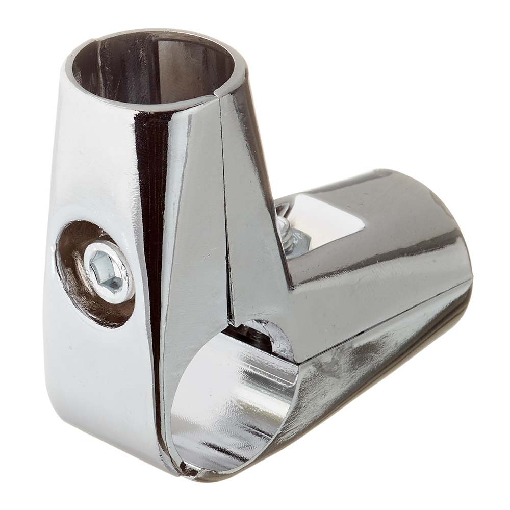 Соединитель угловой для трех труб к системе Joker d25 мм усиленный хром