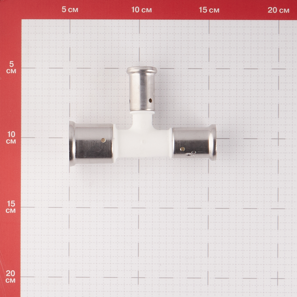 Тройник Henco (11PKW-261620) 26(пресс) х 16(пресс) х 20(пресс) PVDF белый