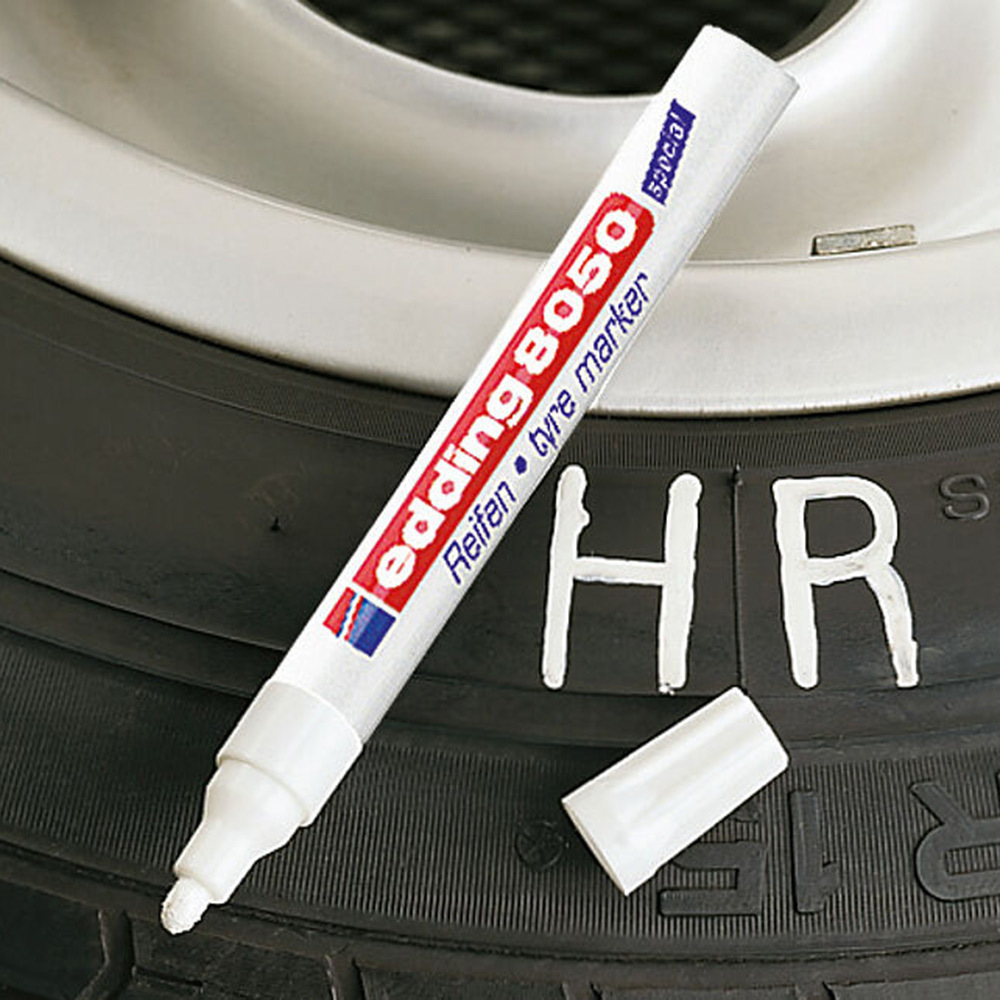 Маркер лаковый для изделий из резины шин Edding 8050 белый грифель 2-4 мм