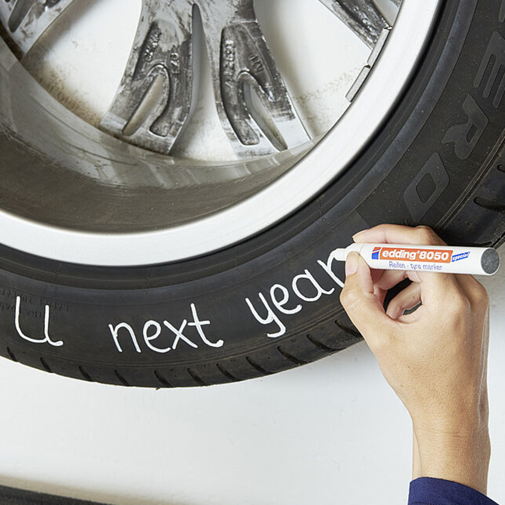 Маркер лаковый для изделий из резины шин Edding 8050 белый грифель 2-4 мм
