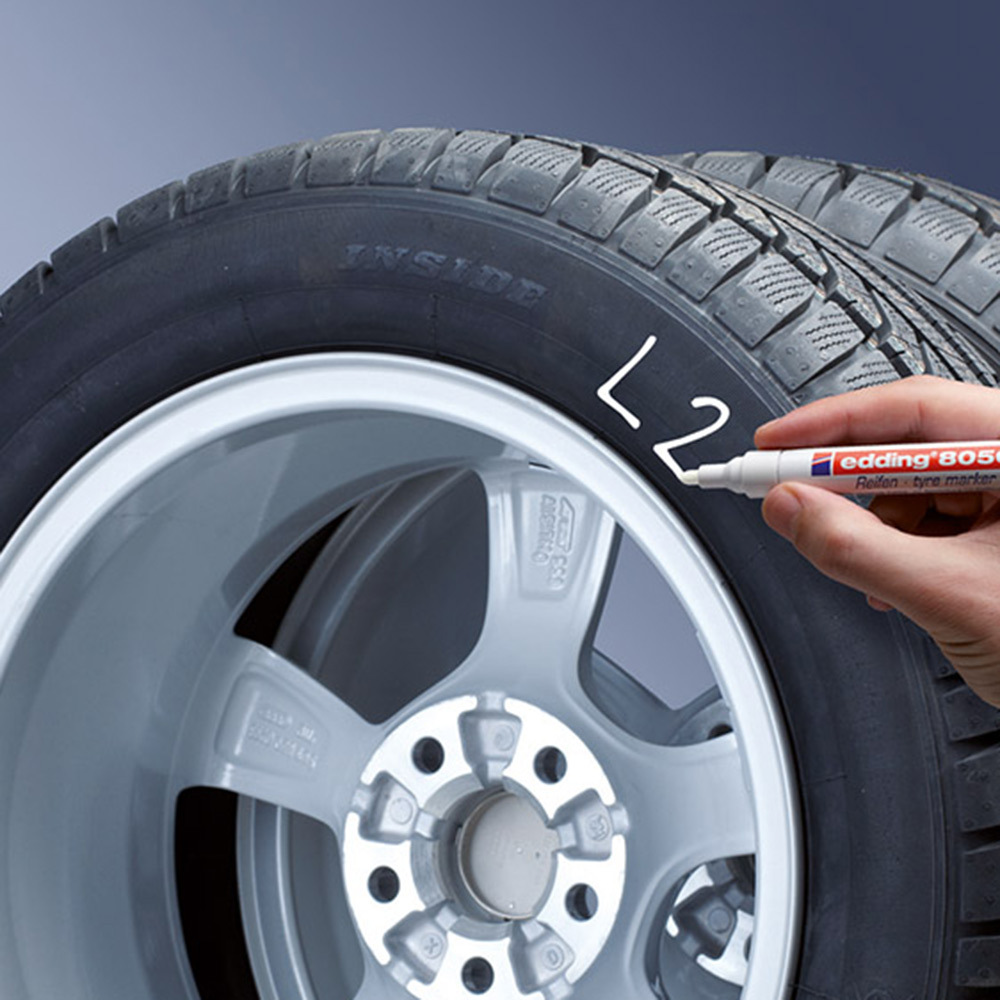 Маркер лаковый для изделий из резины шин Edding 8050 белый грифель 2-4 мм