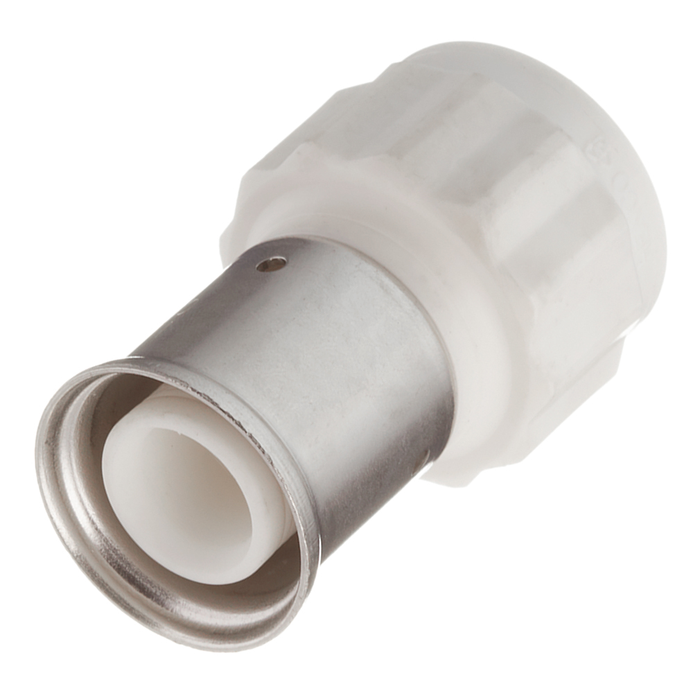 Муфта Henco (18PKW-2605) 26(пресс) х 3/4 ВР(г) PVDF белая