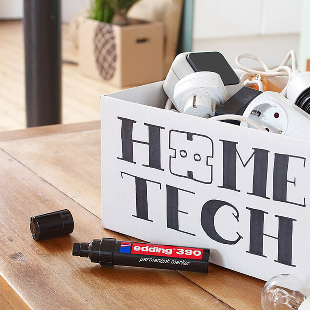 Маркер перманентный Edding 390 синий грифель 4-12 мм