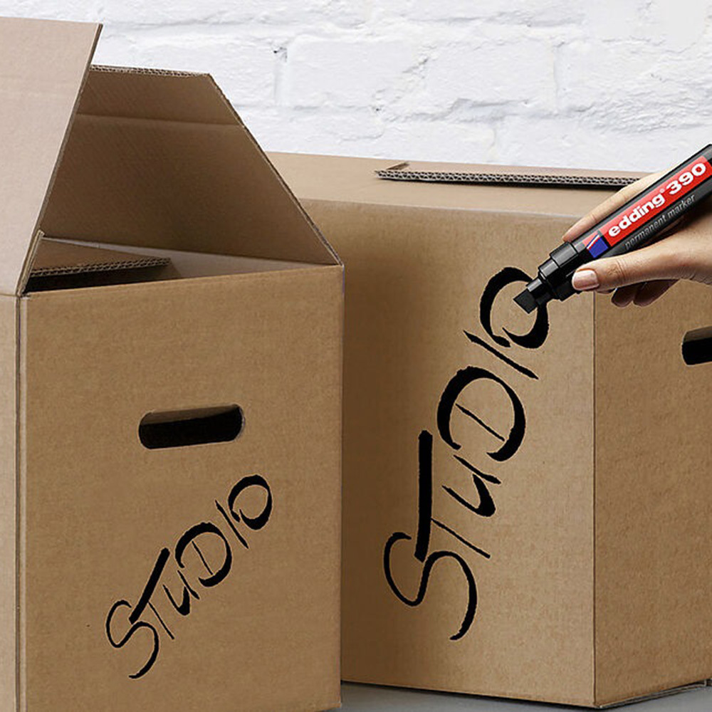 Маркер перманентный Edding 390 синий грифель 4-12 мм