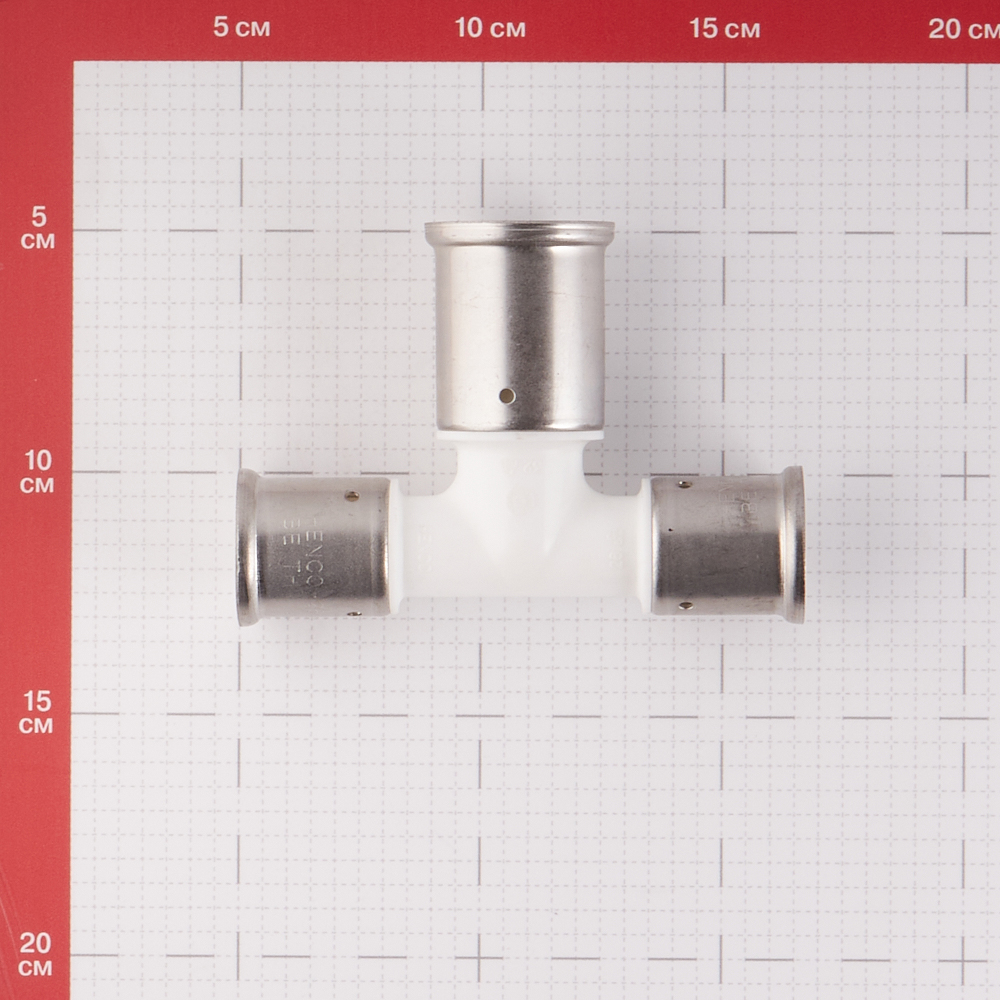 Тройник Henco (12PKW-263226) 26(пресс) х 32(пресс) х 26(пресс) PVDF белый