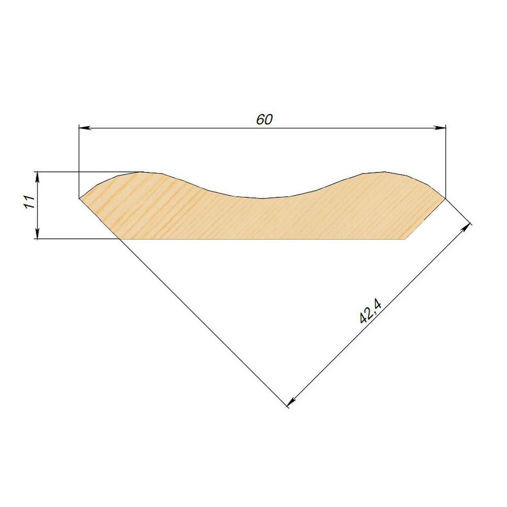 Плинтус гладкий 60х11х2500 мм сорт Экстра сращенный