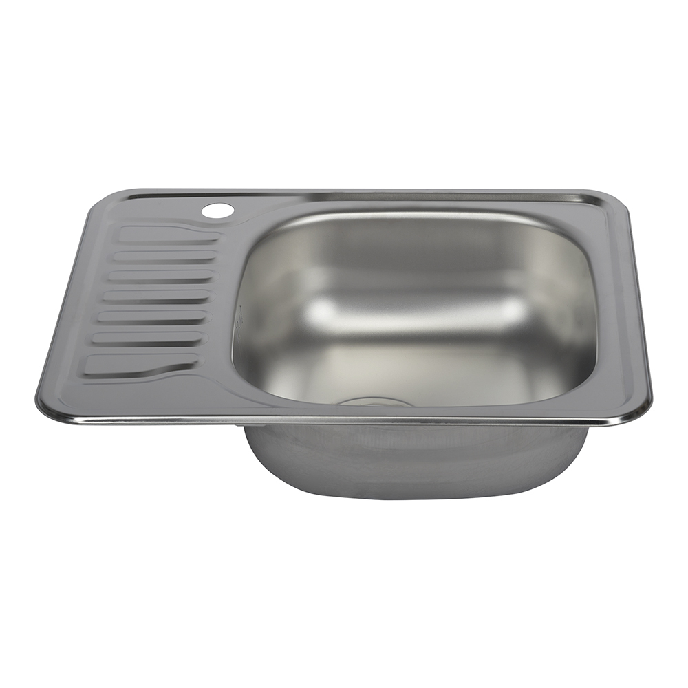 Мойка для кухни Ukinox Nord 58х48х16 см врезная с крылом сталь (Nr 580х480 (0,6) R, G)