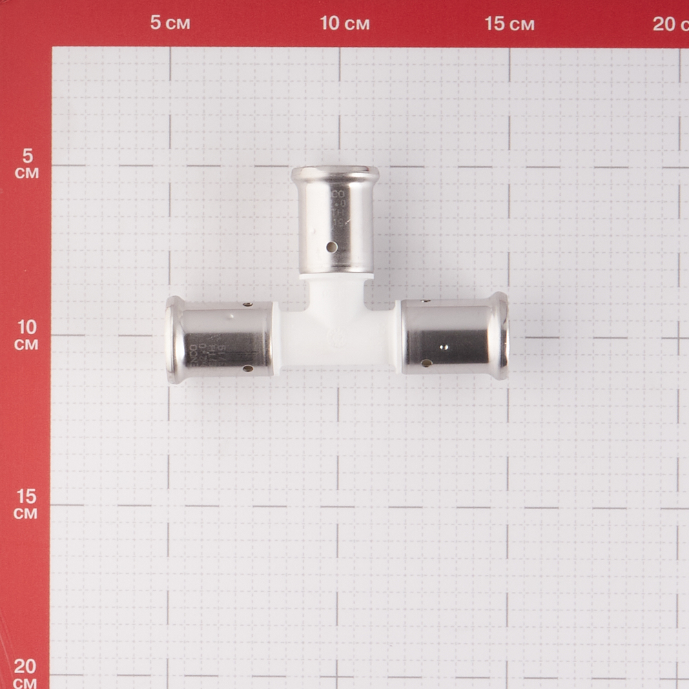 Тройник Henco (9PKW-202020) 20(пресс) х 20(пресс) х 20(пресс) PVDF белый