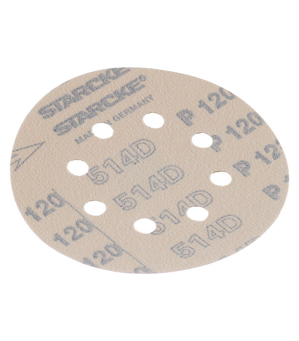 Диск шлифовальный Starcke d125 мм P120 на липучку перфорированный (5 шт.)