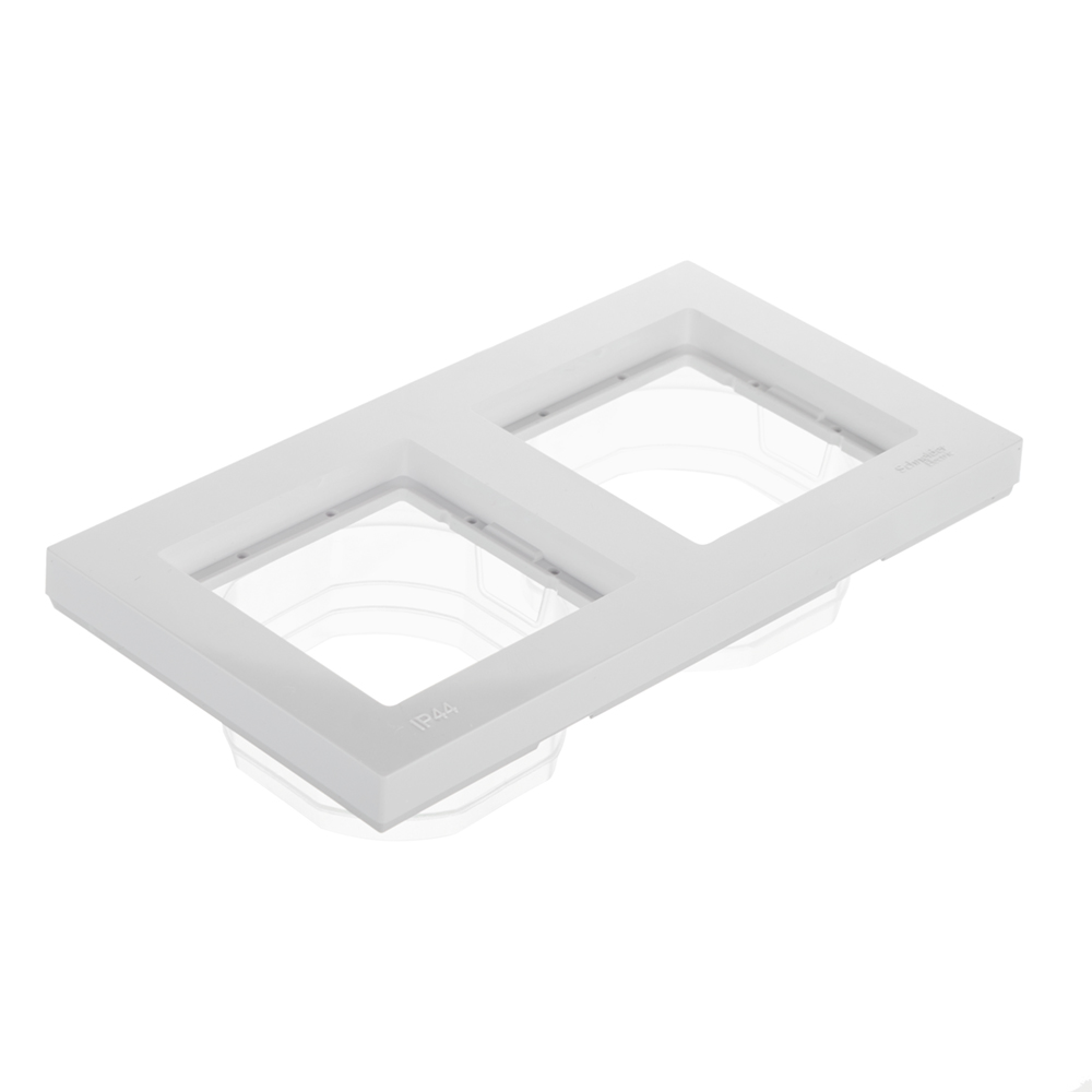 Рамка Systeme Electric AtlasDesign Aqua двухместная белая (ATN440102)