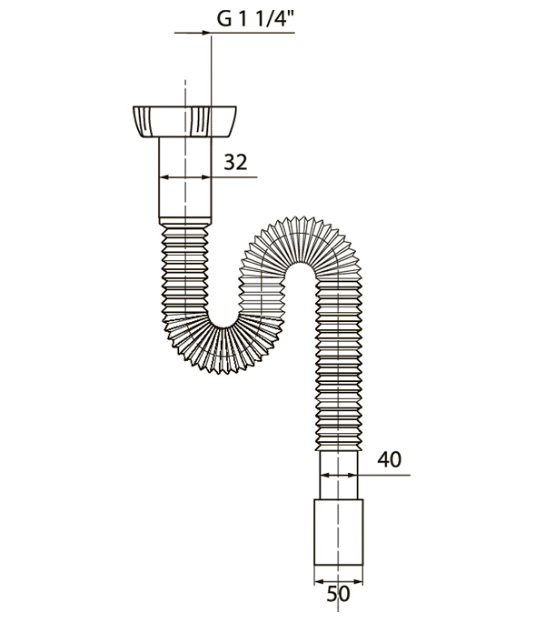 Сифон гофрированный Wirquin 1 1/4х40/50 мм (30717999)