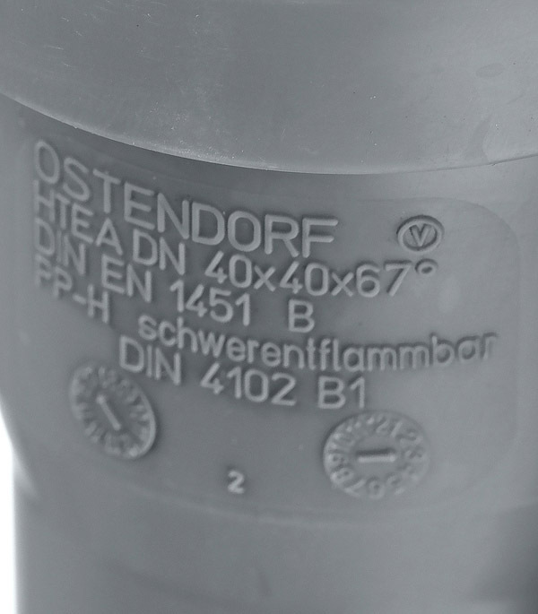 Тройник Ostendorf HTEA d40 мм 67° пластиковый для внутренней канализации (111300)