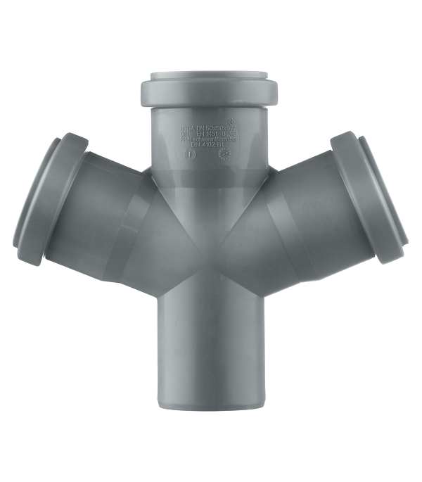Крестовина Ostendorf HTDA d50х50х50 мм 67° пластиковая одноплоскостная для внутренней канализации (112900)