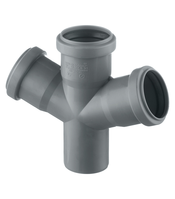 Крестовина Ostendorf HTDA d50х50х50 мм 67° пластиковая одноплоскостная для внутренней канализации (112900)