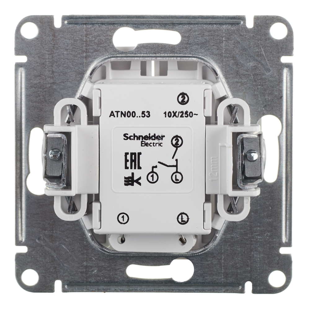 Выключатель Systeme Electric AtlasDesign двухклавишный встраиваемый белый с подсветкой (ATN000153)