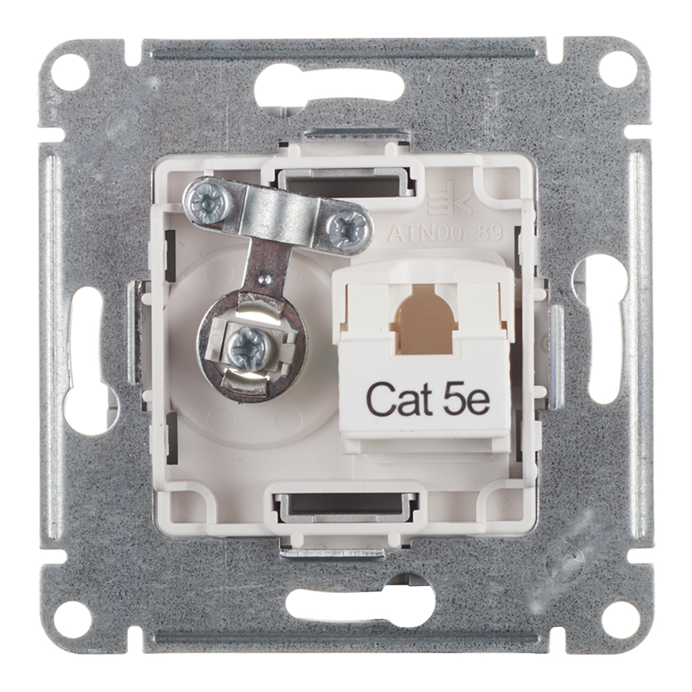 Розетка телевизионная/ компьютерная Systeme Electric AtlasDesign встраиваемая алюминий TV/ RJ45 (ATN000389)