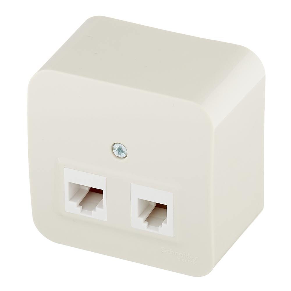 Розетка компьютерная Systeme Electric Blanca накладная бежевая 2хRJ45 (BLNIA045457)