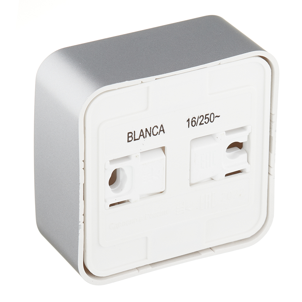 Розетка Systeme Electric Blanca накладная алюминий (BLNRA000113)