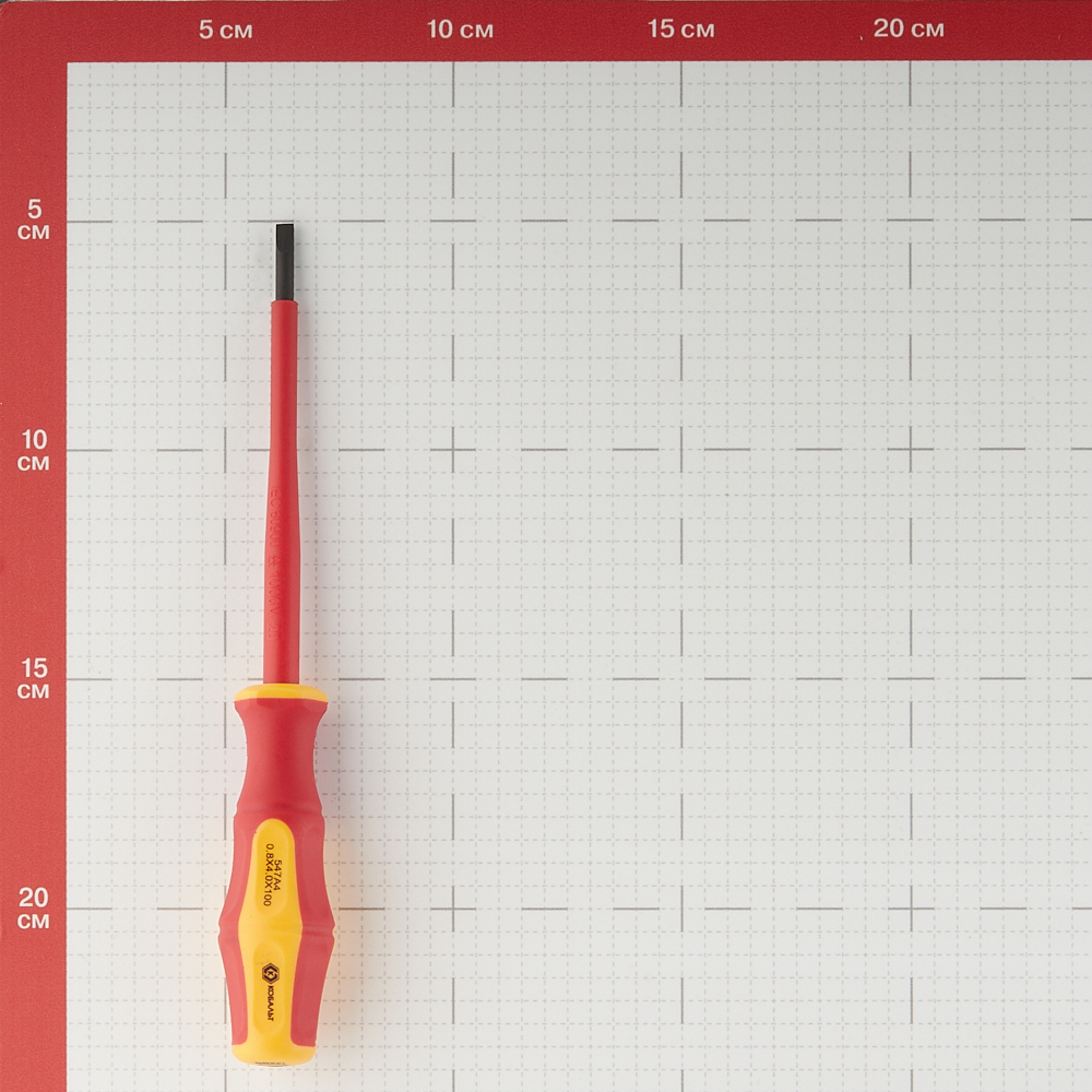 Отвертка диэлектрическая плоская 4х100 мм 1000 В Кобальт (646-447)