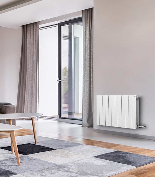 Радиатор биметаллический Royal Thermo Piano Forte 500 мм 12 секций 1" боковое подключение 591х960 мм белый