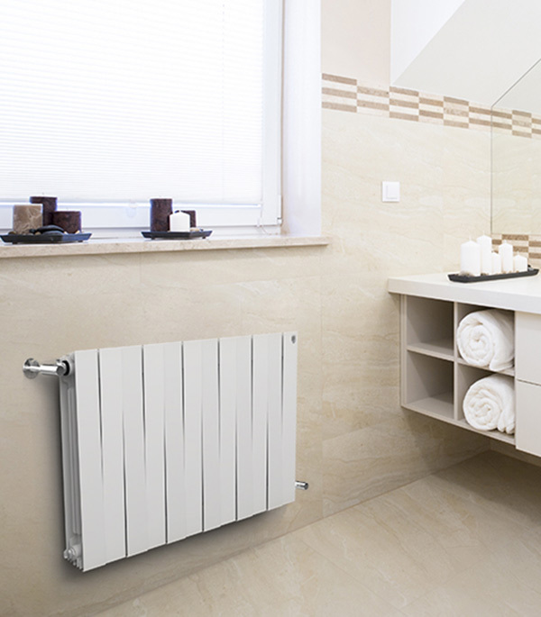 Радиатор биметаллический Royal Thermo Piano Forte 500 мм 12 секций 1" боковое подключение 591х960 мм белый