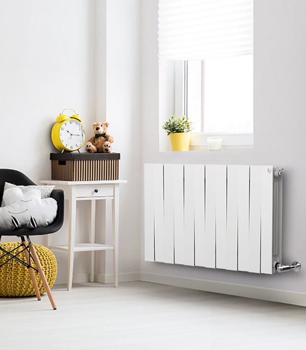 Радиатор биметаллический Royal Thermo Piano Forte 500 мм 12 секций 1" боковое подключение 591х960 мм белый