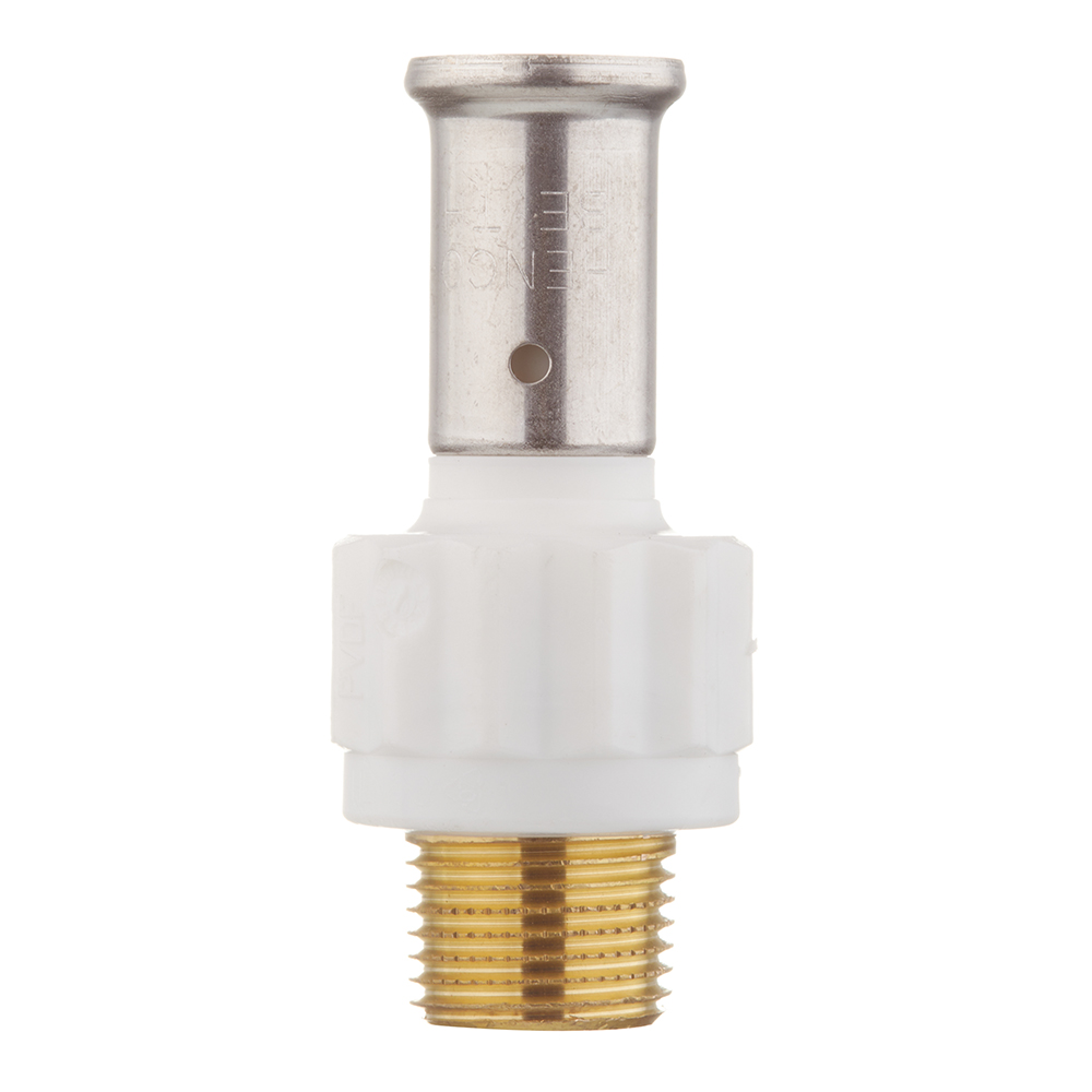 Муфта Henco (17PKW-1604) 16(пресс) х 1/2 НР(ш) PVDF белая