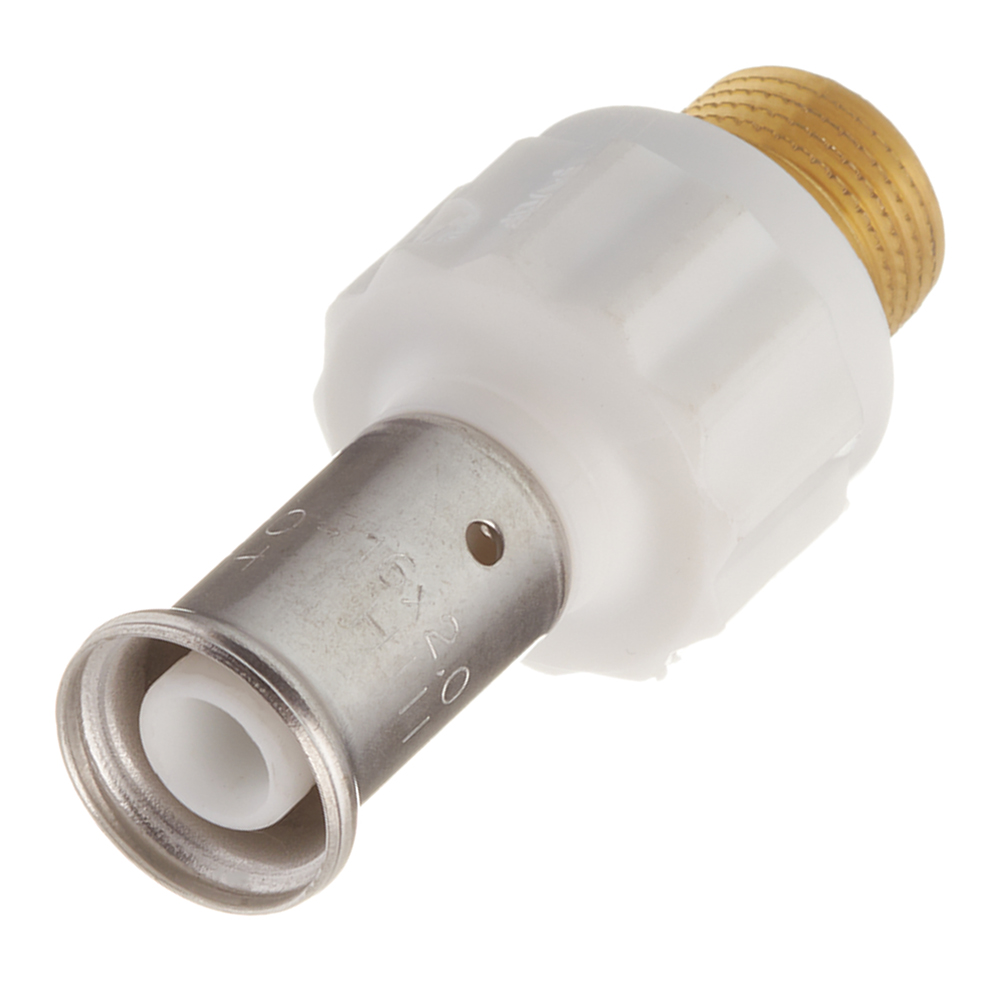 Муфта Henco (17PKW-1604) 16(пресс) х 1/2 НР(ш) PVDF белая