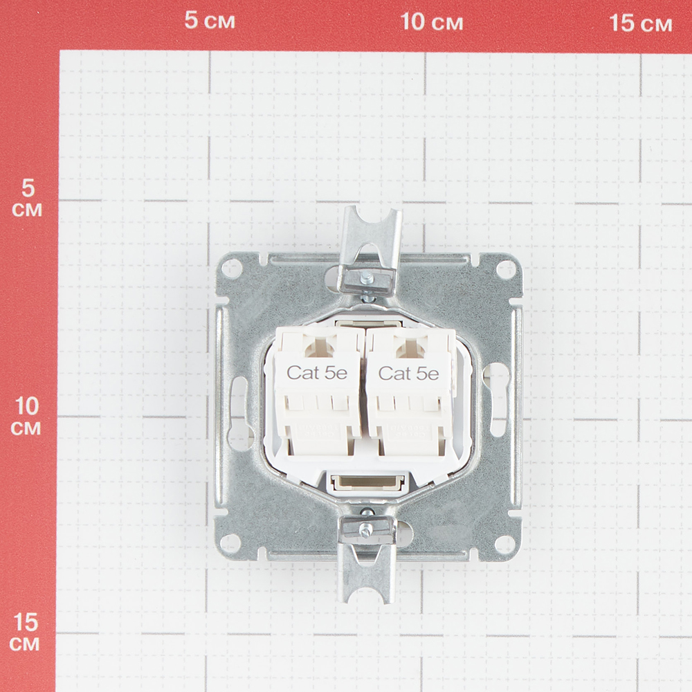 Розетка компьютерная Systeme Electric AtlasDesign встраиваемая алюминий 2хRJ45 (ATN000385)
