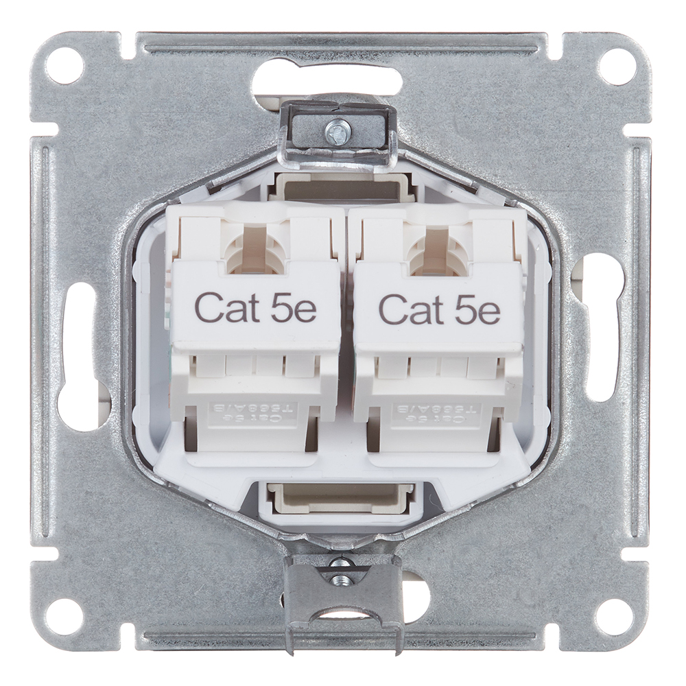 Розетка компьютерная Systeme Electric AtlasDesign встраиваемая алюминий 2хRJ45 (ATN000385)