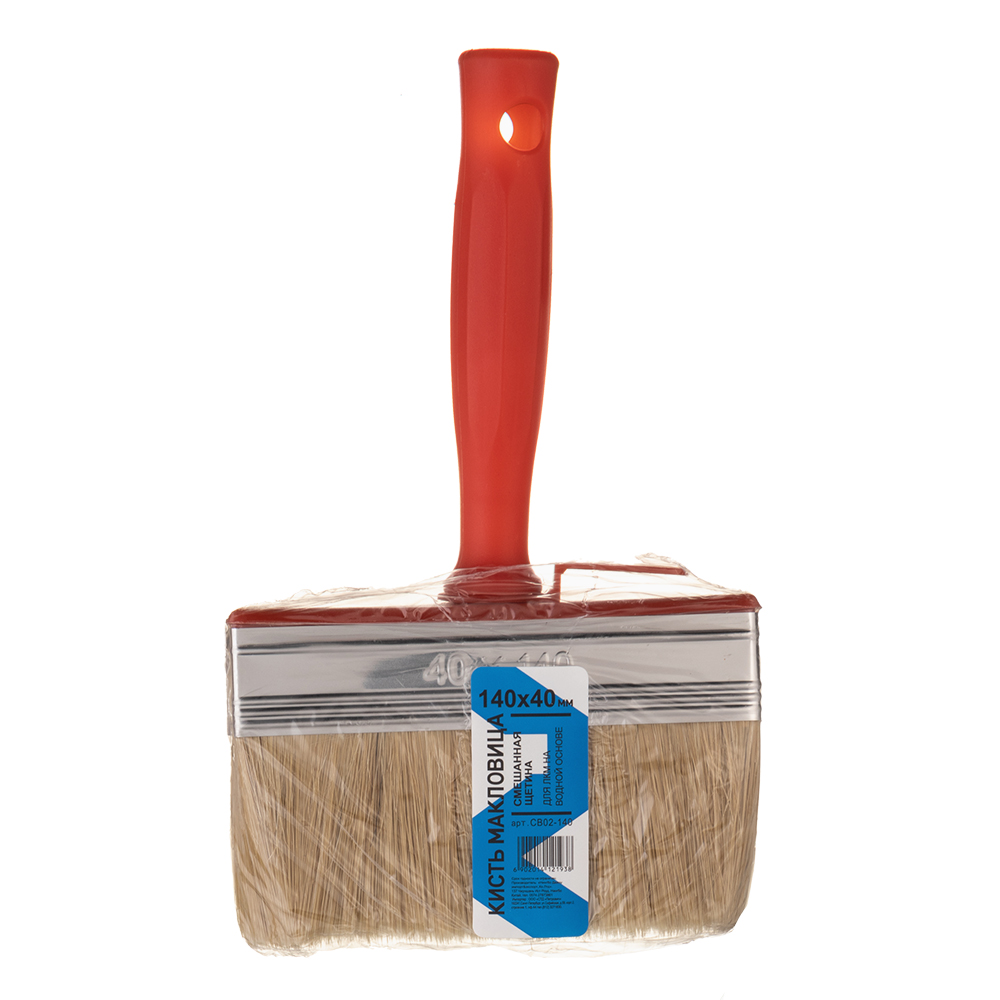Кисть макловица смешанная щетина пластиковая ручка 140х40 мм для ЛКМ на водной основе и клея