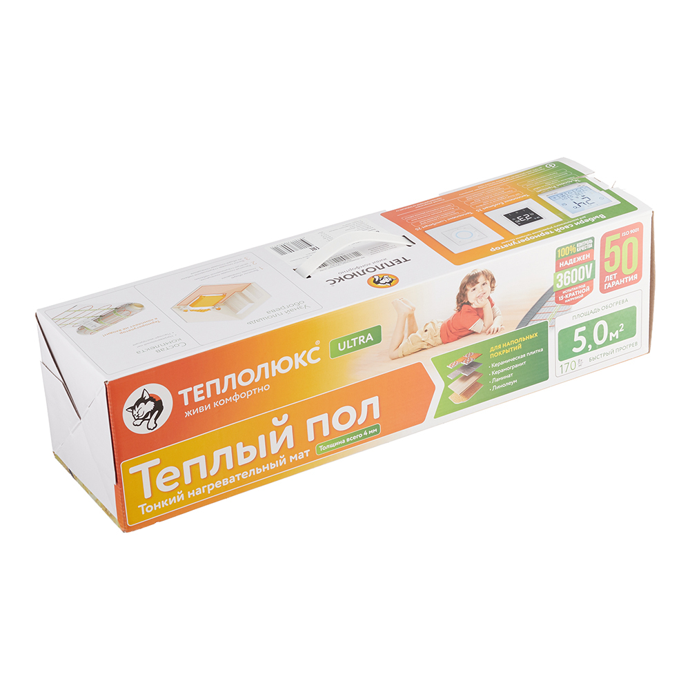 Теплый пол нагревательный мат Теплолюкс ULTRA 5 кв.м 170 (870) Вт