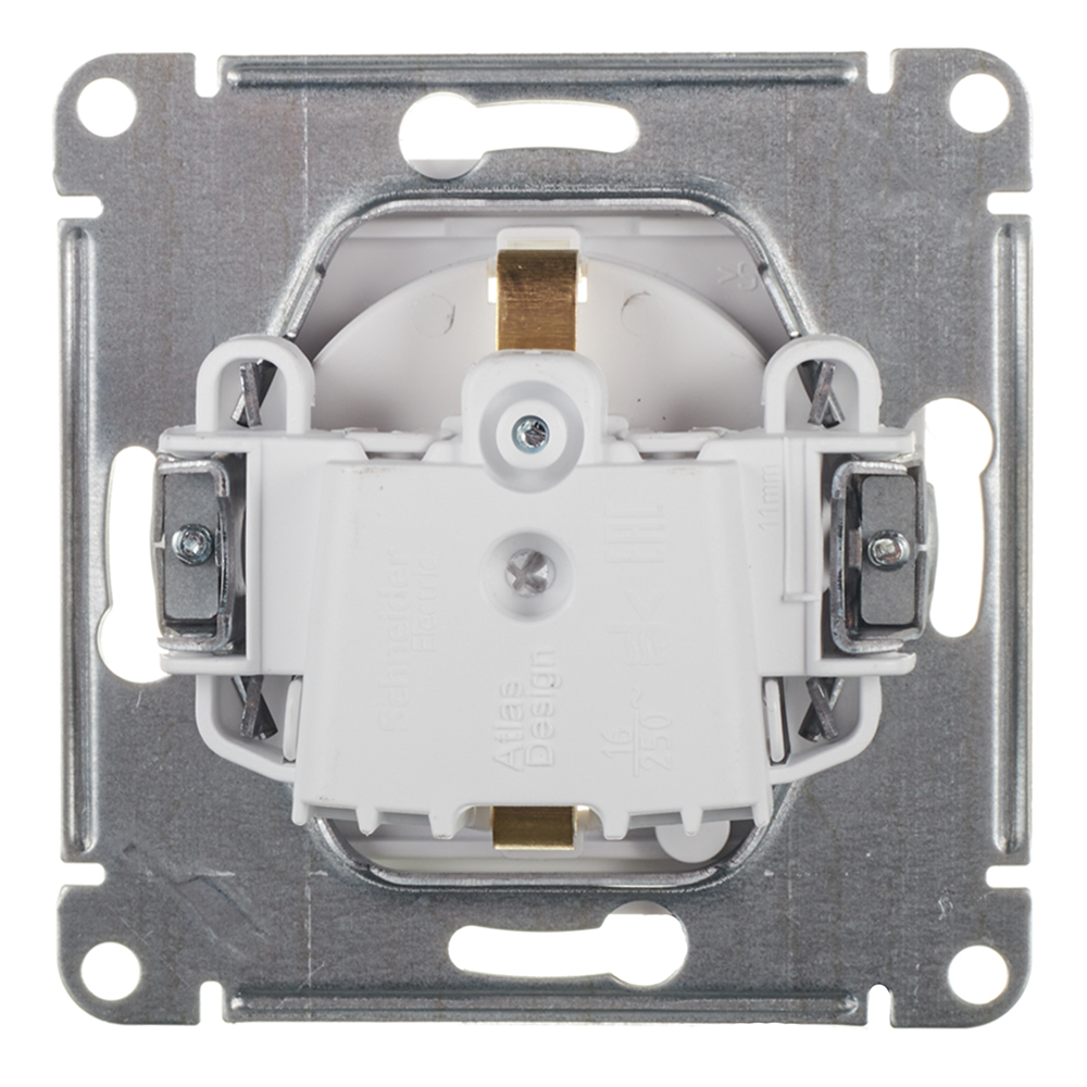 Розетка Systeme Electric AtlasDesign Aqua встраиваемая белая со шторками с крышкой (ATN440146)