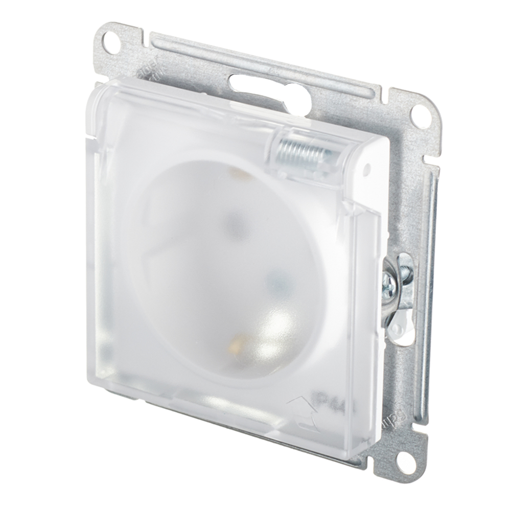 Розетка Systeme Electric AtlasDesign Aqua встраиваемая белая со шторками с крышкой (ATN440146)