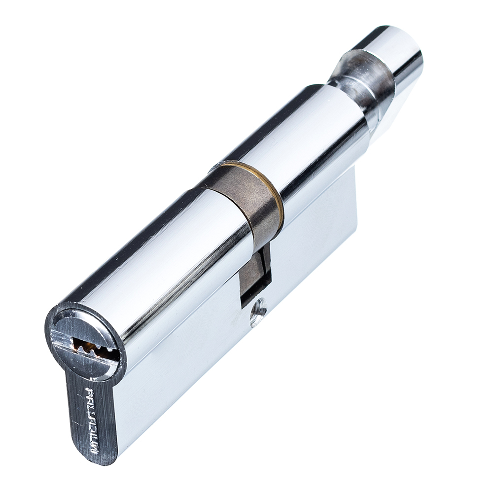 Цилиндр Palladium C BK CP 80 35х45 мм ключ/вертушка хром