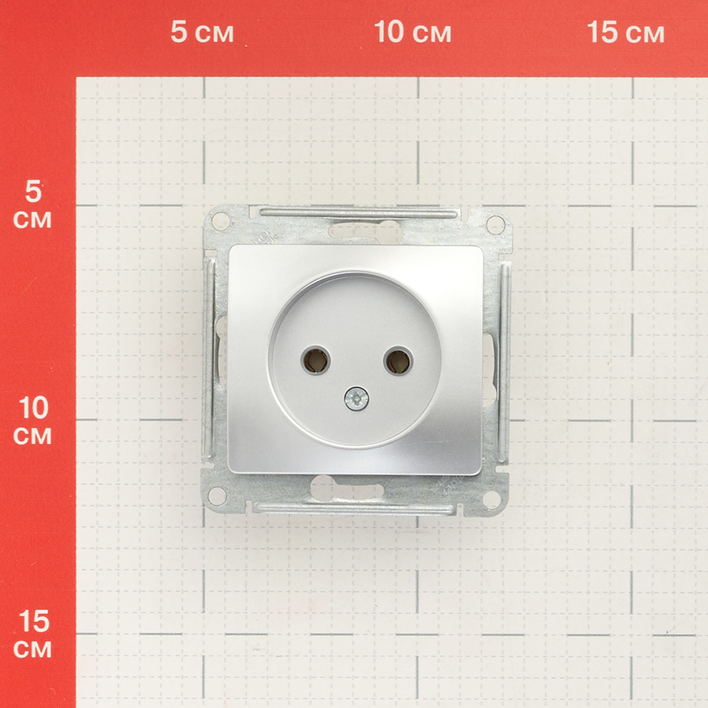Розетка Systeme Electric Glossa встраиваемая алюминий (GSL000341)