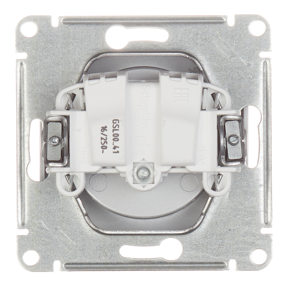 Розетка Systeme Electric Glossa встраиваемая алюминий (GSL000341)